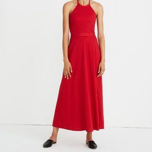 NWT Madewell Halter Tie-Back Midi Dress in Clipdot